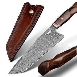 FZIZUO Professional Japanese 9 Inch Handmade Damascus Steel Chef Knife NEW